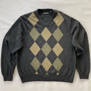 Paolo Mondo 100% Cashmere Argyle Sweater